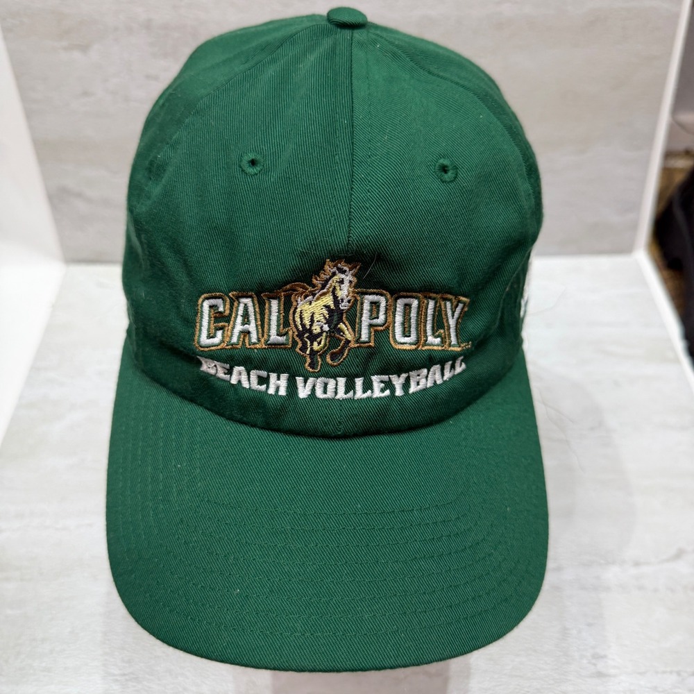 Adidas Cal Poly Beach Volleyball Slouch Hat Cotton OSFM‎ Green NCAA Cap NWT